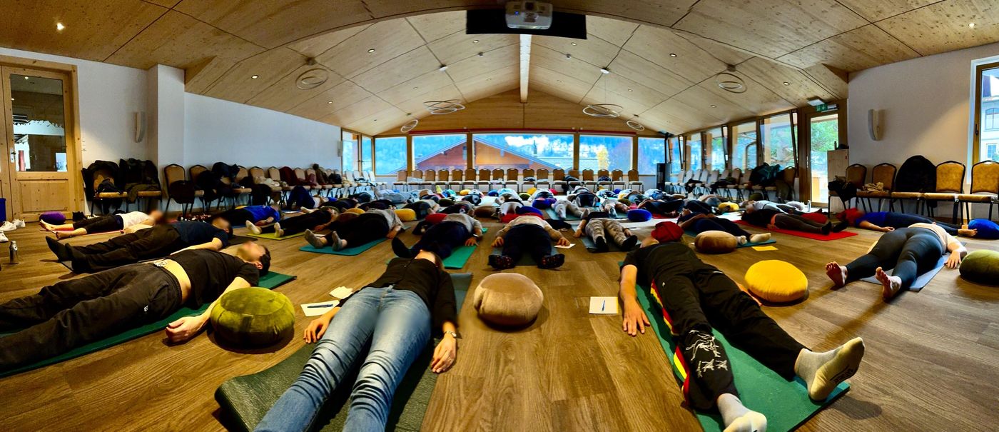 A company group in deep relaxation